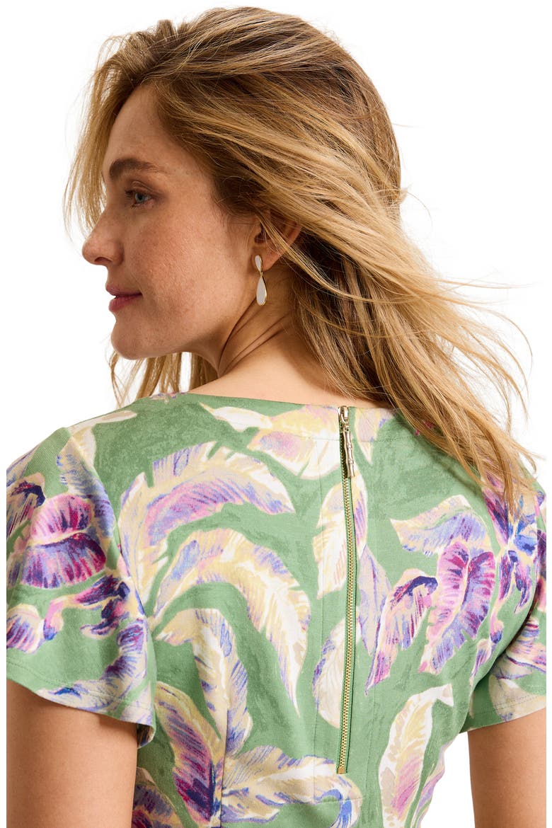 Darcy Norte Floral Stretch Ponte Dress, Alternate, color, NATURAL MINT