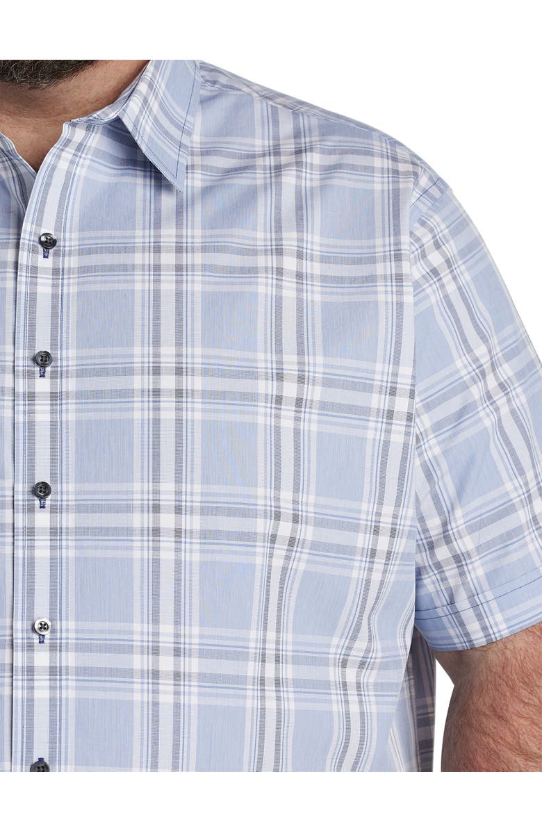 Synrgy by DXL Large Plaid Sport Shirt, Alternate, color, Navy Blue