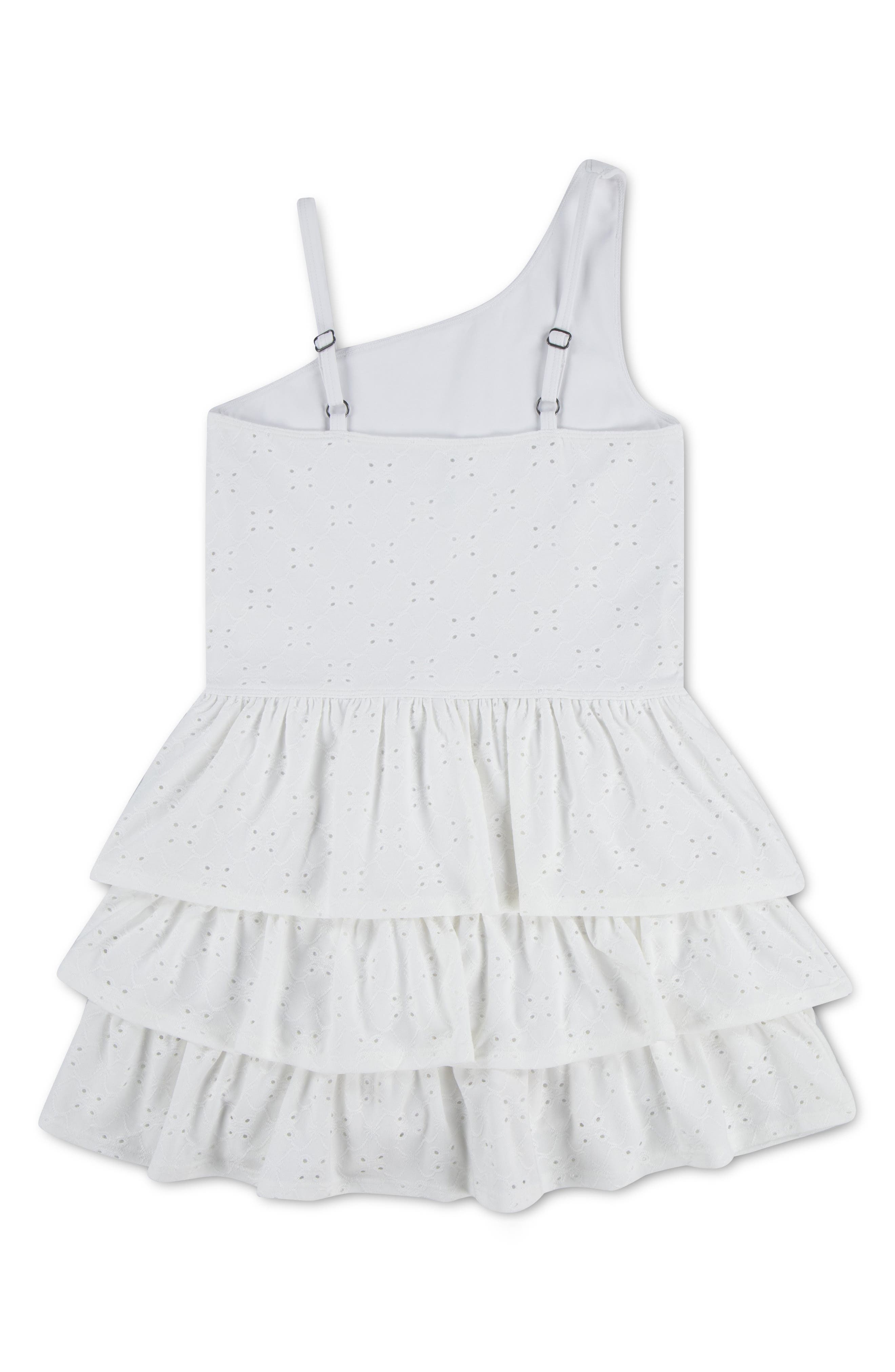 Детские abercrombie kids Kids' Active Eyelet One Shoulder Minidress with Built-In Shorts — фото 2