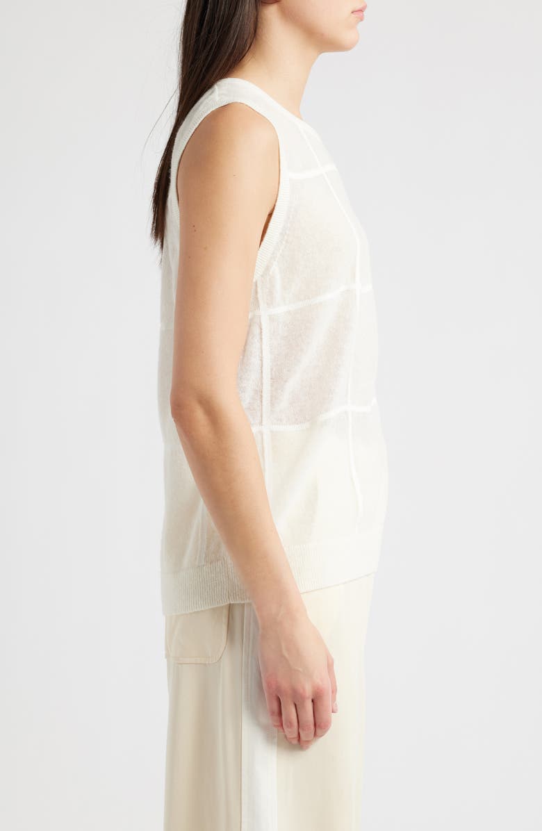 COS Windowpane Check Cotton Wool & Alpaca Blend Tank Top, Alternate, color, 