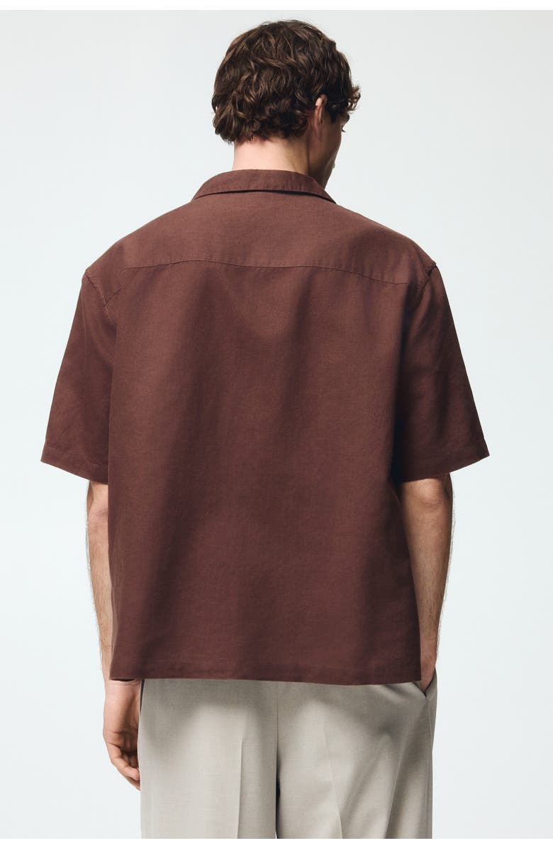 H&M Relaxed-fit linen-blend resort shirt, Alternate, color, Brown