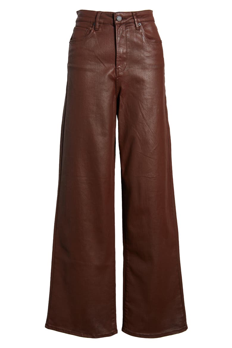 The Franklin Rib Cage Coated Denim Flare Pants, Alternate, color, COFFEE TALK