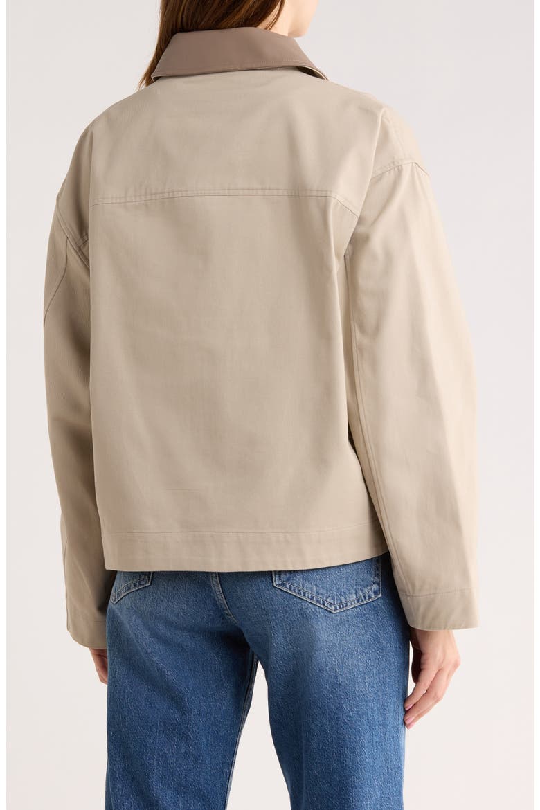 Nessa Faux Leather Collar Coat, Alternate, color, SANDSTONE