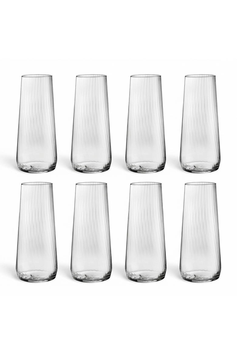 Poznan Optical Glass Tumbler 18 oz Transparent Set of 8, Main, color, Clear