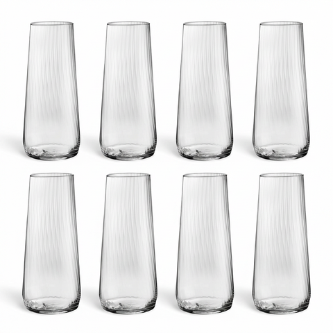 Poznan Optical Glass Soft Glass 18 Oz. Transparent Set Of 8