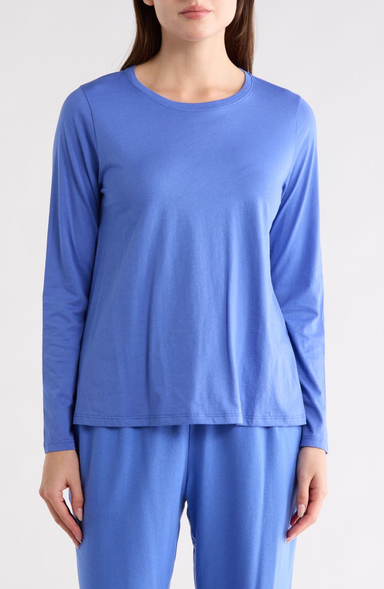 Eileen Fisher Organic Cotton Long Sleeve T-Shirt, Main, color, Blue Star