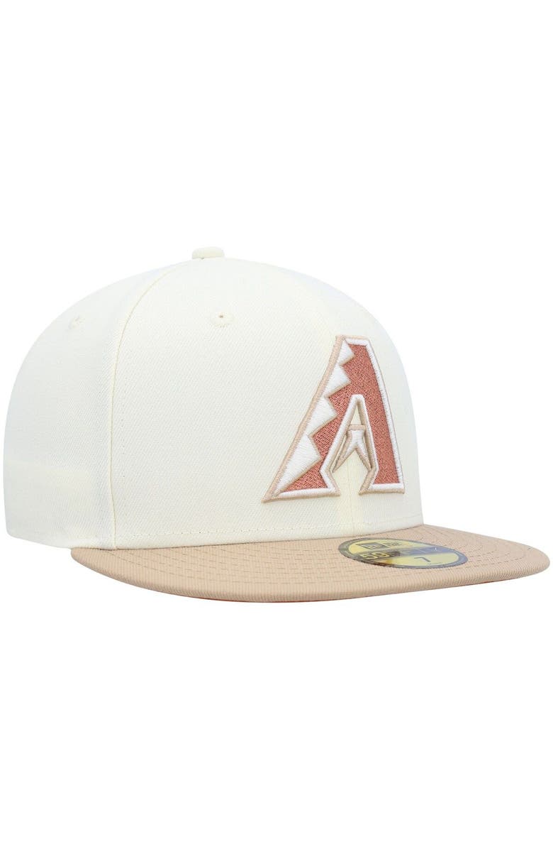 New Era Men's New Era Cream Arizona Diamondbacks Chrome Camel Rust Undervisor 59FIFTY Fitted Hat, Alternate, color,