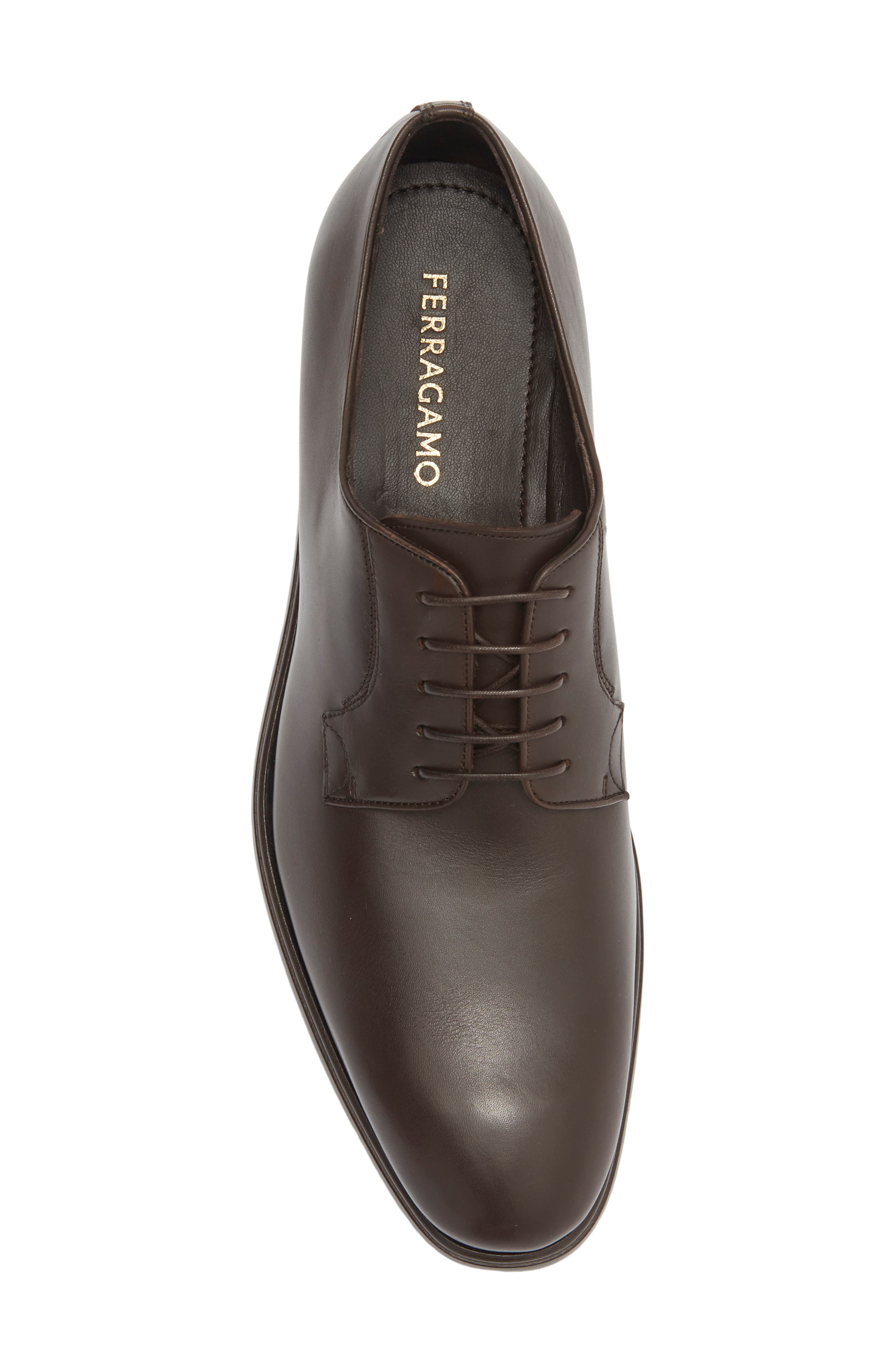 FERRAGAMO Leather Derby, Alternate, color, Brown