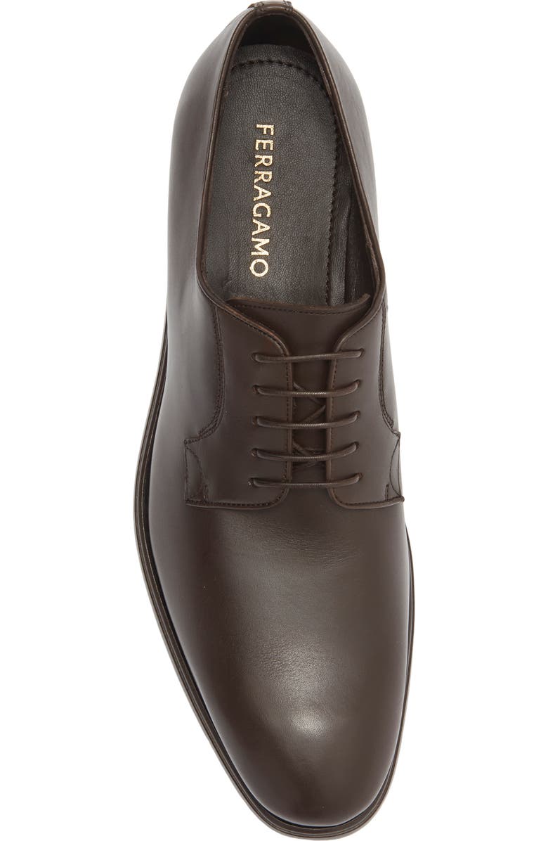 FERRAGAMO Leather Derby, Alternate, color, Brown