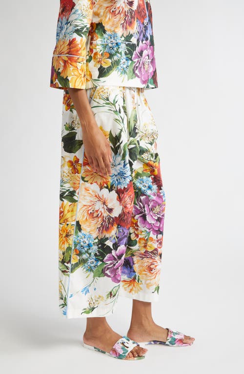 Dolce & Gabbana Dolce&gabbana Floral Crop Cotton Wide Leg Pants