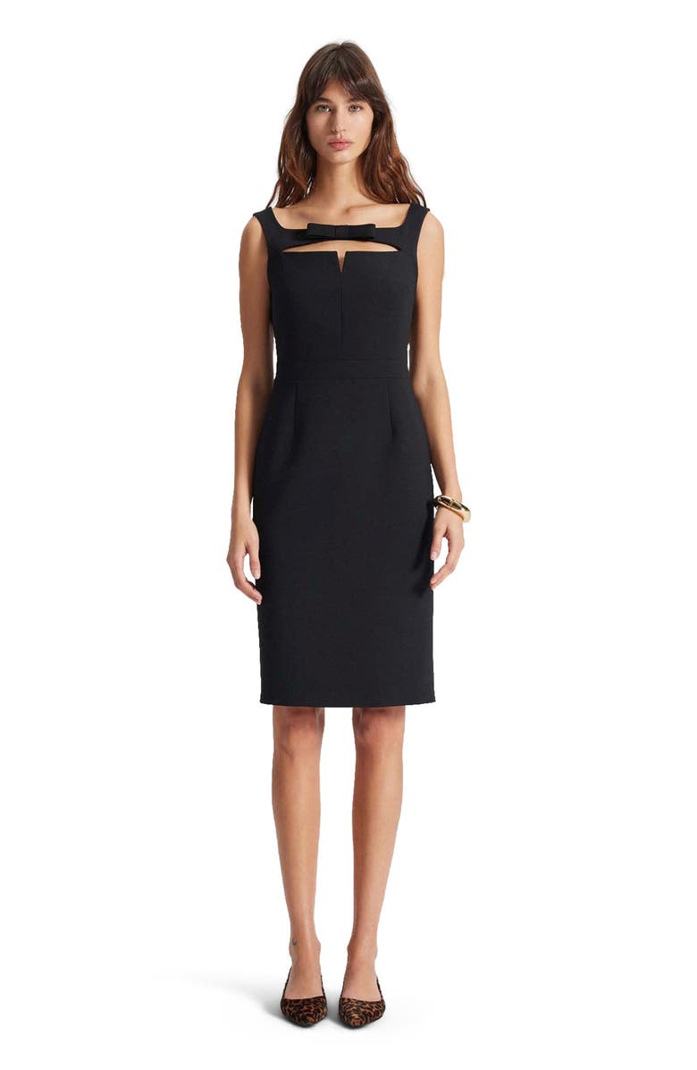 THEO The Label Daphne Bow Pencil Dress, Main, color, Black