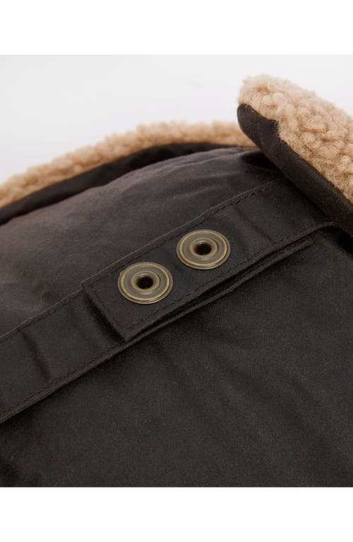 Barbour Morar Waxed Faux Shearling Trapper In Brown