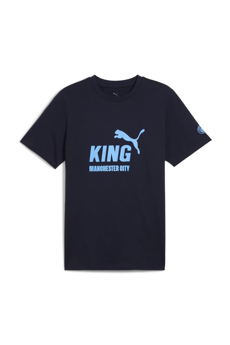 Men's Puma Navy Manchester City 2025/26 King Logo T-Shirt, Alternate, color, Navy