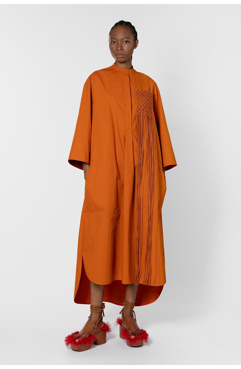 Roksanda Poska Cotton Shirt Dress, Main, color, Cinnamon