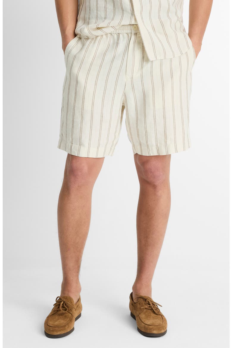 Stripe Hemp Beach Shorts, Main, color, BLANCO