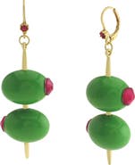 Betsey Johnson Olive Leverback Earrings