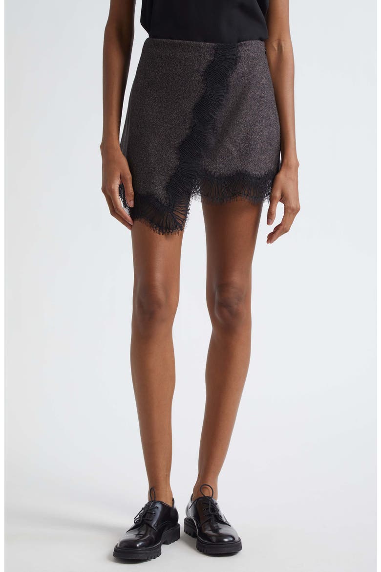 Sophia Faux Wrap Miniskirt, Main, color, GANACHE/ BLACK