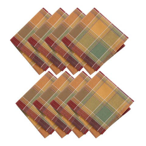 Autumn Acres Plaid Napkins Set Of 8