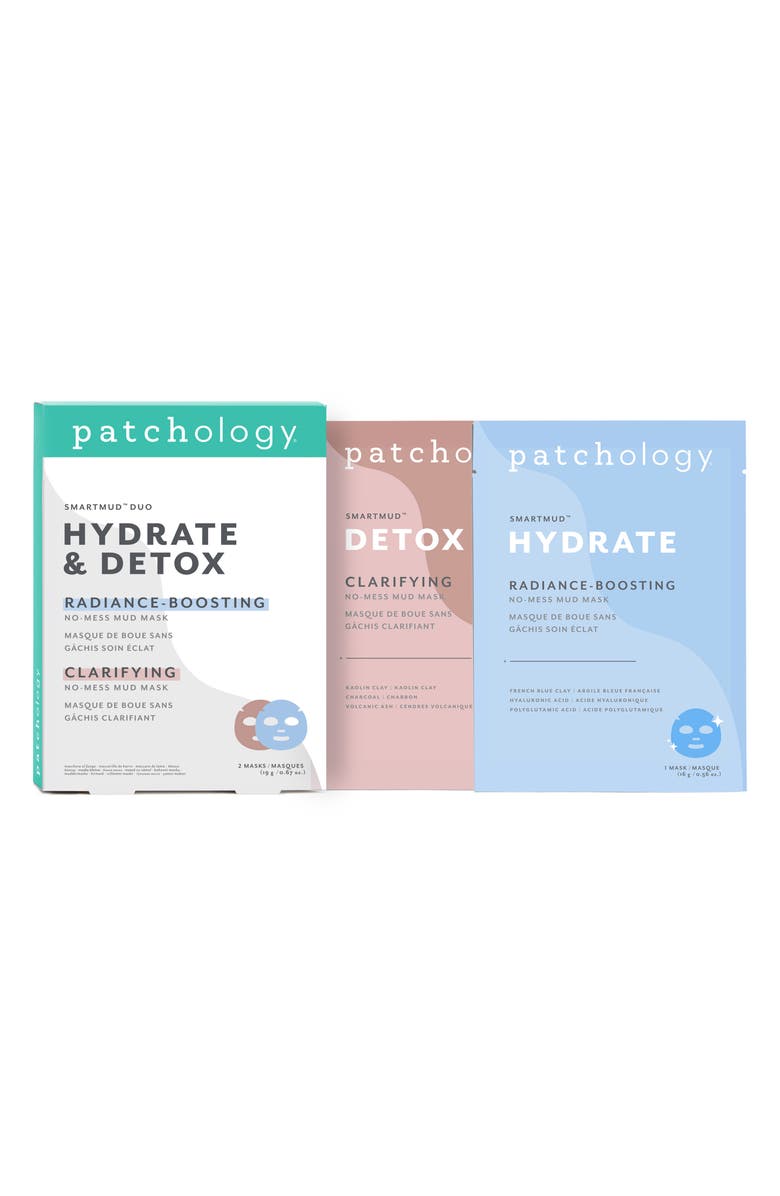 Patchology SmartMud<sup>™</sup> Duo Hydrate & Detox Sheet Masks, Main, color,