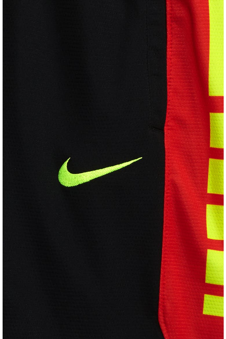 Kids' Dry Elite Basketball Shorts, Alternate, color, BLACK/ VOLT