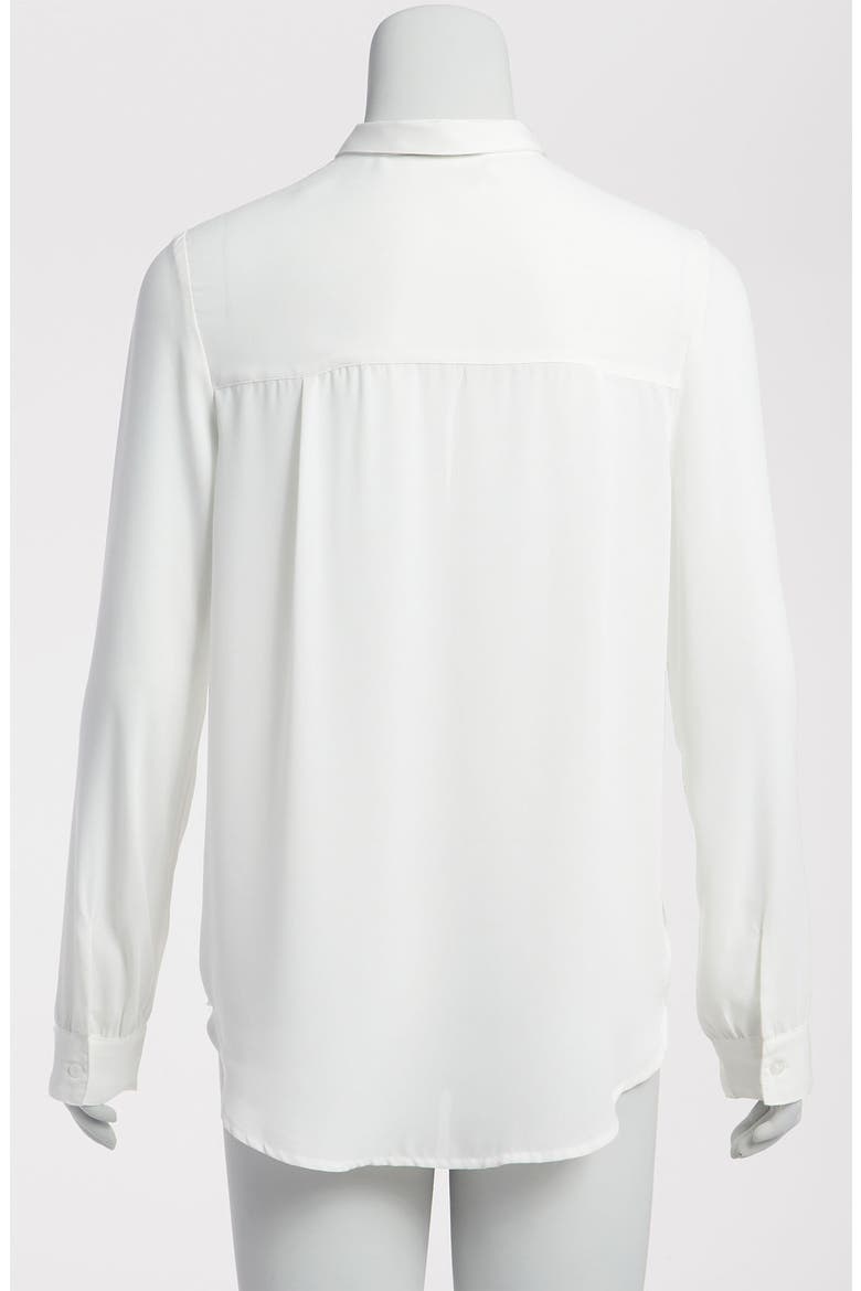 'Tiny Collar' Sheer Blouse, Alternate, color, WHITE- STAR