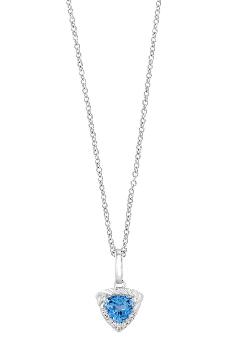 Diamond & Blue Topaz Pendant Necklace, Alternate, color, BLUE