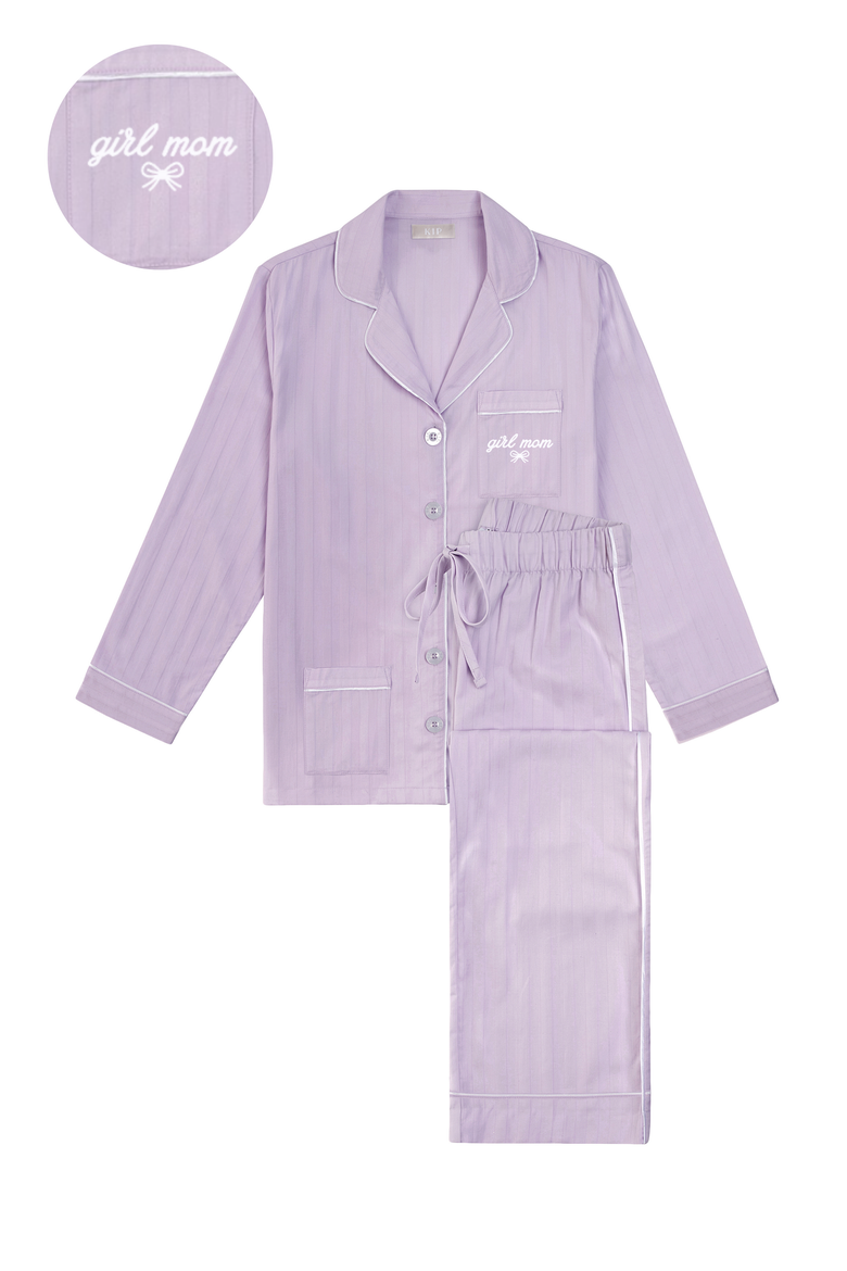 Girl Mom Cotton Pajama Set, Main, color, Lavender