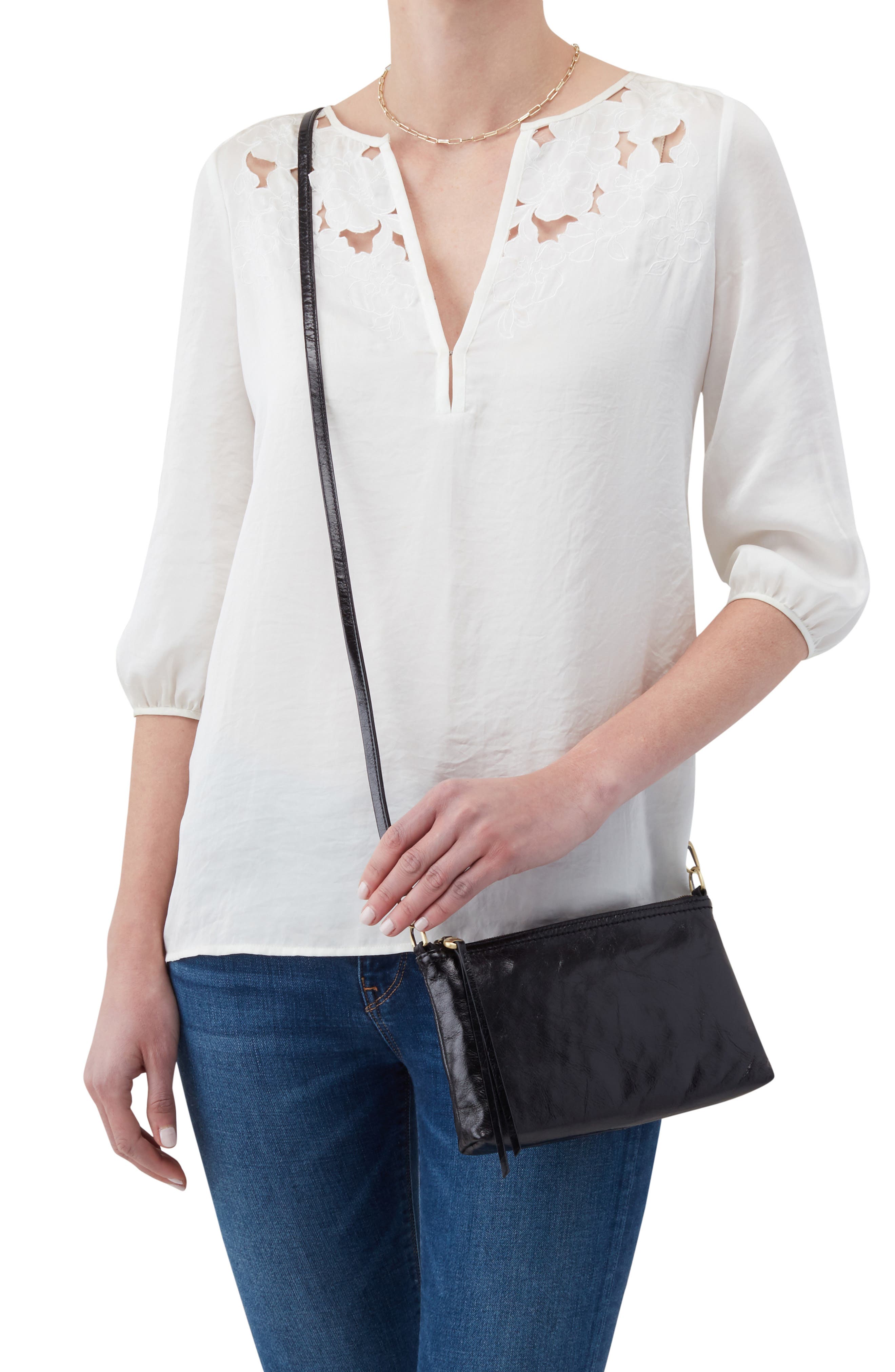 HOBO Darcy Convertible Leather Crossbody Bag, Alternate, color, Black