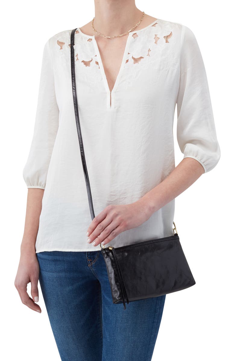 HOBO Darcy Convertible Leather Crossbody Bag, Alternate, color, Black