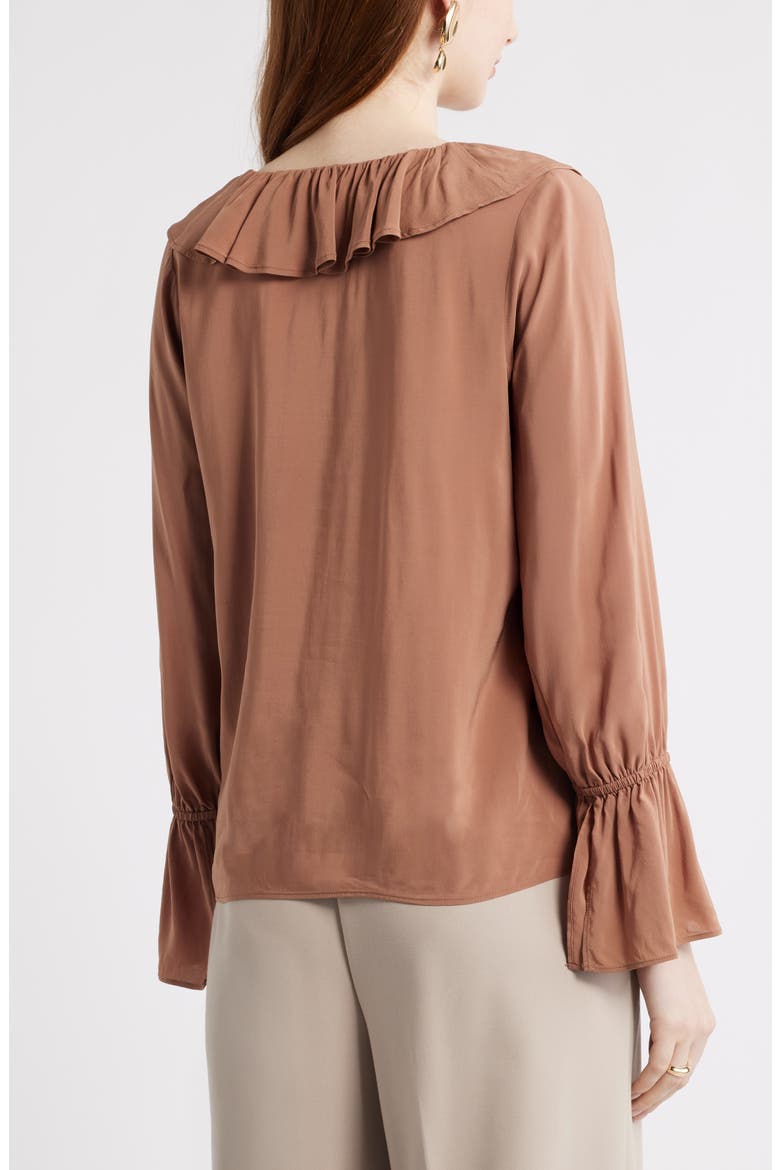 Ruffle Front Top, Alternate, color, BROWN NUT
