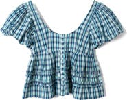 Damson Madder Summer Joy Plaid Organic Cotton Top
