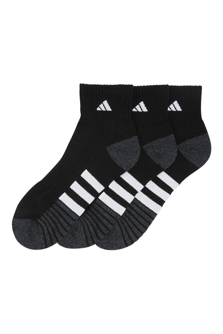 3-Pack Cushioned High Quarter Socks, Alternate, color, BLACK/ GREY/ WHITE