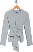 GO COUTURE Tie Front Pullover
