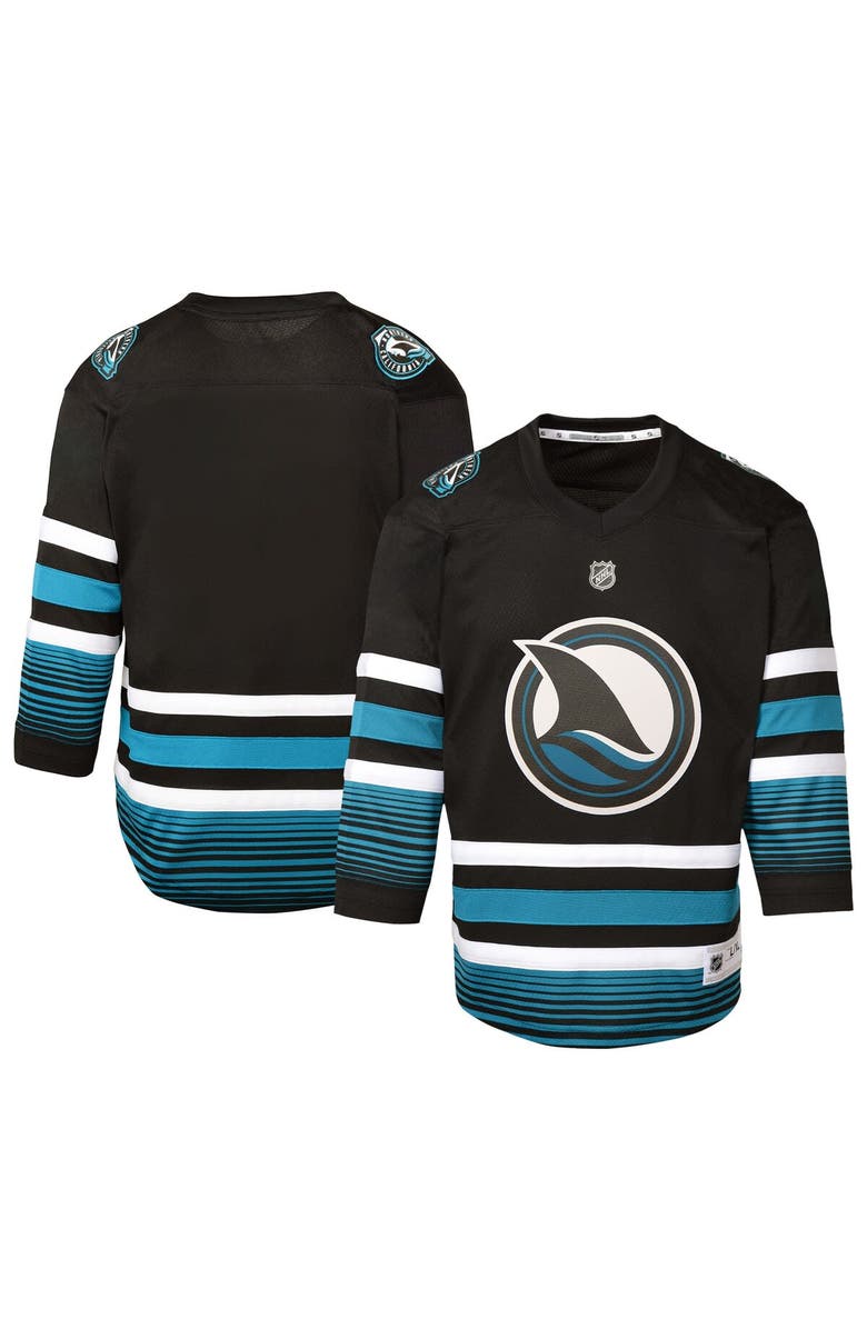 Outerstuff Preschool Black San Jose Sharks Alternate Replica Jersey, Main, color, 