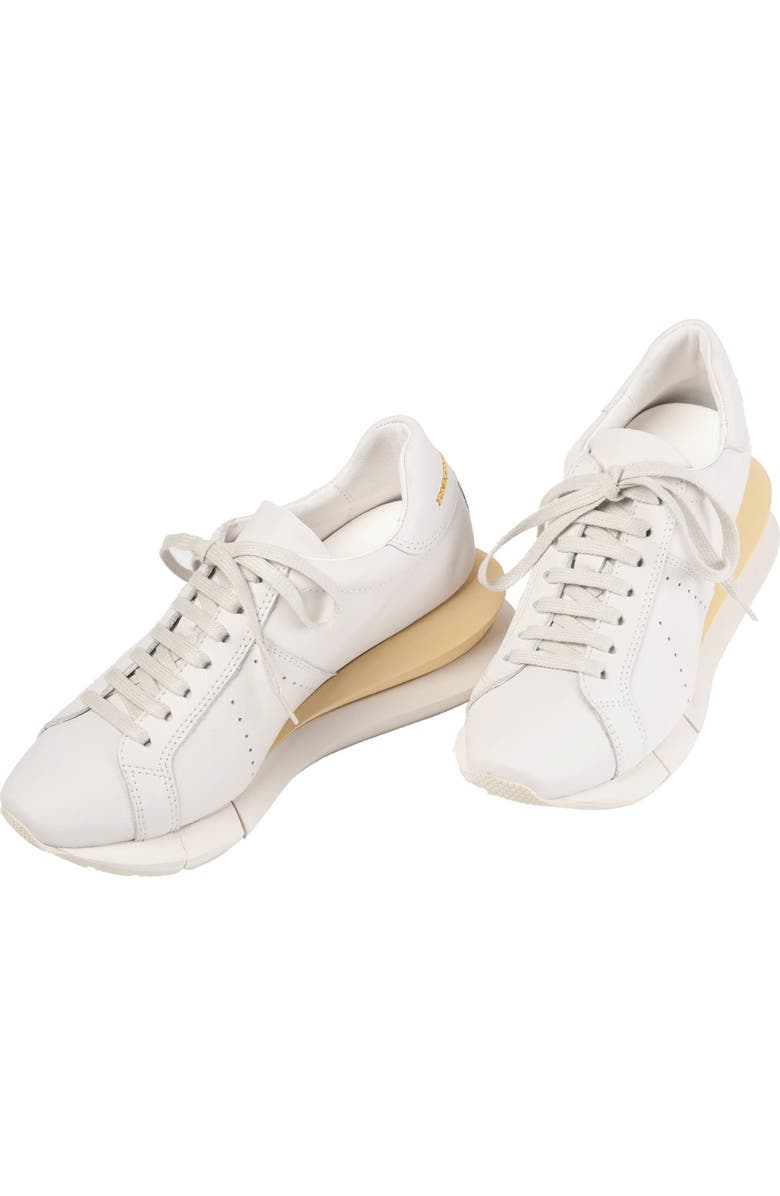Paloma Barcelo Alenzon Wedge Sneaker, Alternate, color, White/ Gesso-S.yellow