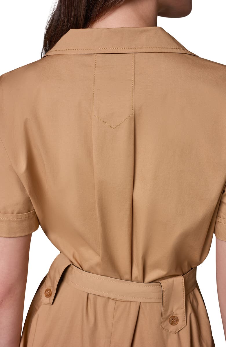 Donna Karan New York Short Sleeve Stretch Cotton Shirtdress, Alternate, color, 