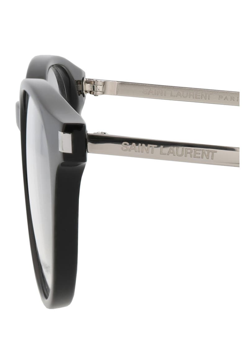 49mm Round Optical Glasses, Alternate, color, BLACK SILVER TRANSPARENT