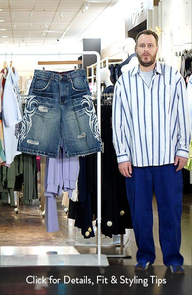JADED LONDON Blade Colossus Crop Wide Leg Denim Shorts (Men) | Nordstrom