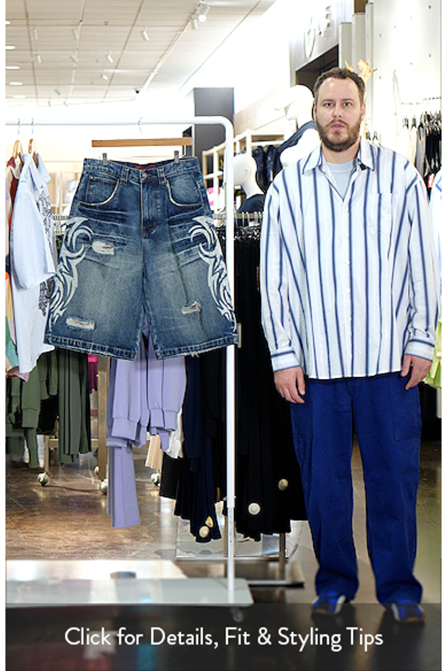 Colossus Method JADED LONDON Blade Colossus Crop Wide Leg Denim Shorts (Men) | Nordstrom