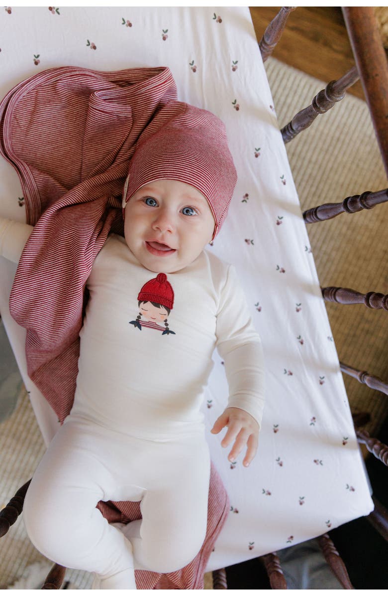 Ely's & Co. French Terry Autumn Kids Collection - Footie, Alternate, color, Ivory/Pink