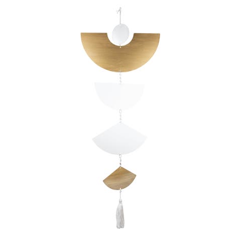 Geo Fan Shapes Wall Hanging Metal & Rope