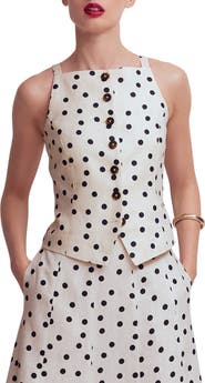 Boden Sleeveless Linen Button-Up Shirt