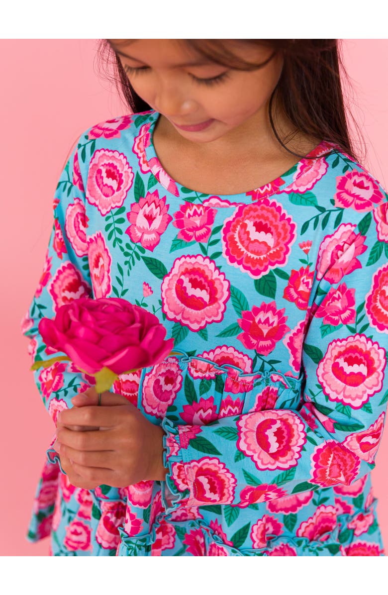 RuffleButts Knit Ruffle Tiered Tunic, Alternate, color, Bright Blossoms