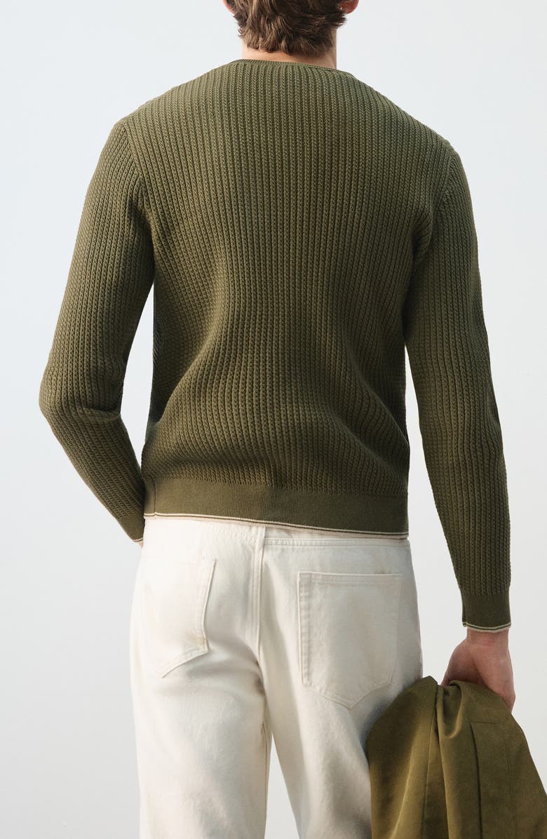 MANGO Fine Knit Sweater, Alternate, color, Olive Green