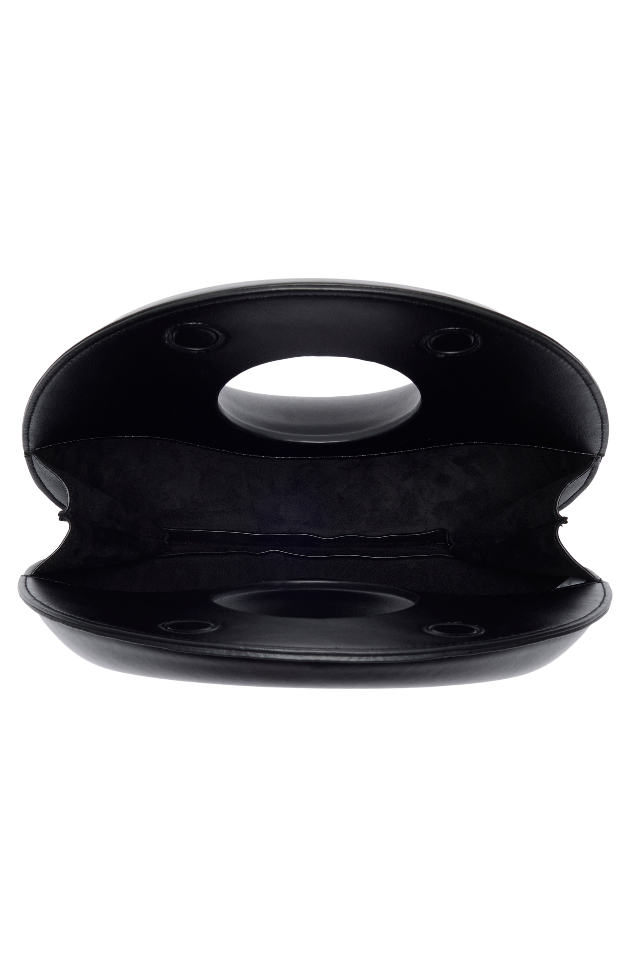 BCBG Circle Handle Molded Hobo Bag, Alternate, color, Black