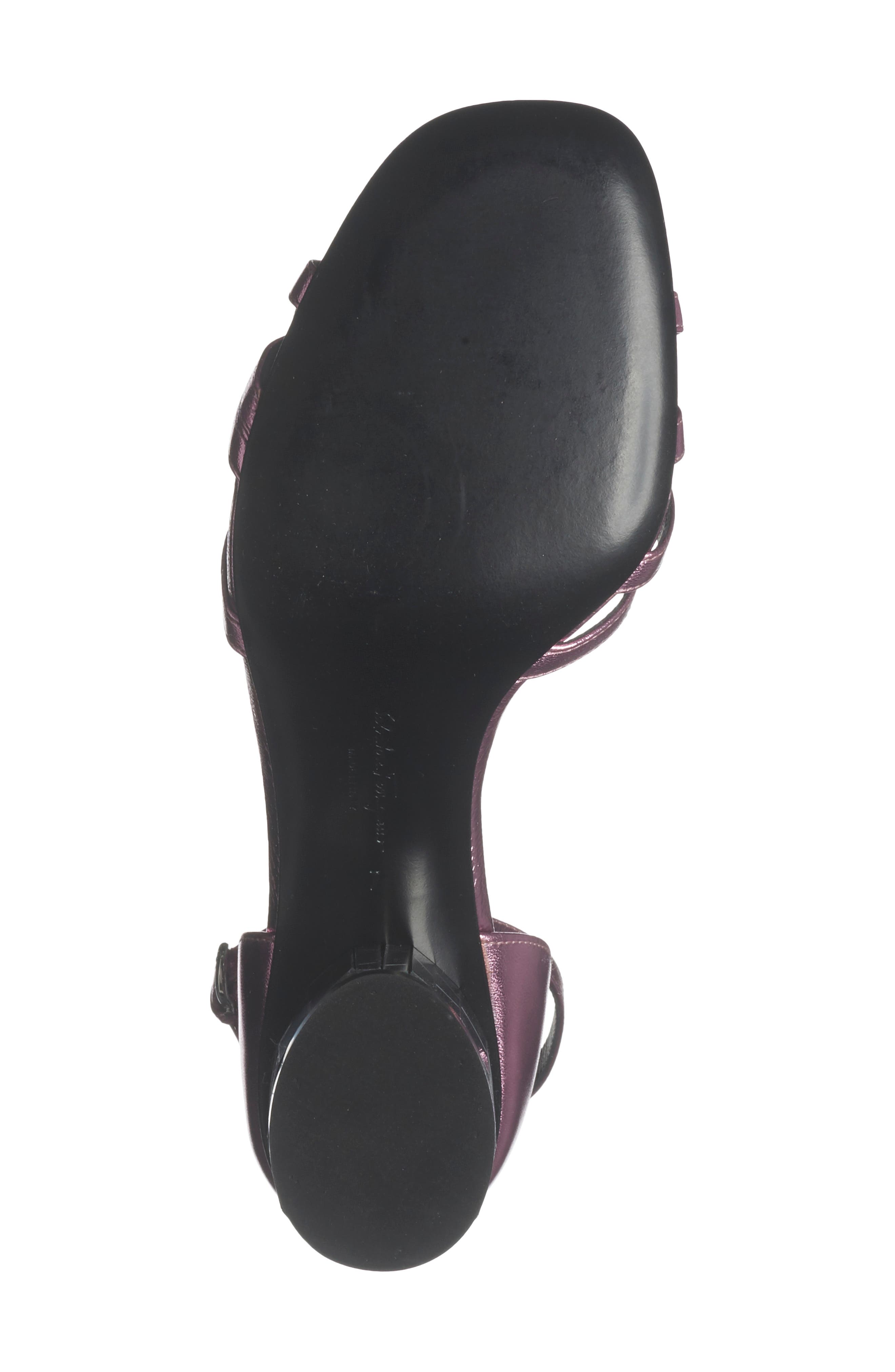 FERRAGAMO Flor Metallic Leather Sandal, Alternate, color, 