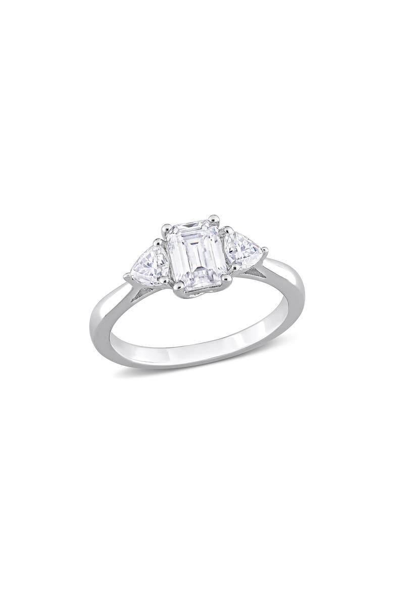 Sterling Silver Lab Created Moissanite Ring, Main, color, SILVER