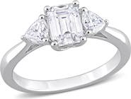 DELMAR Sterling Silver Lab Created Moissanite Ring