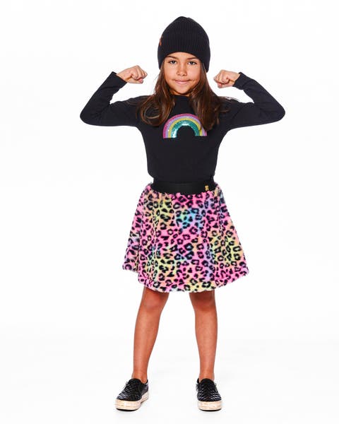 Faux Fur Skirt Multicolor Leopard (Toddler & Little Kid)