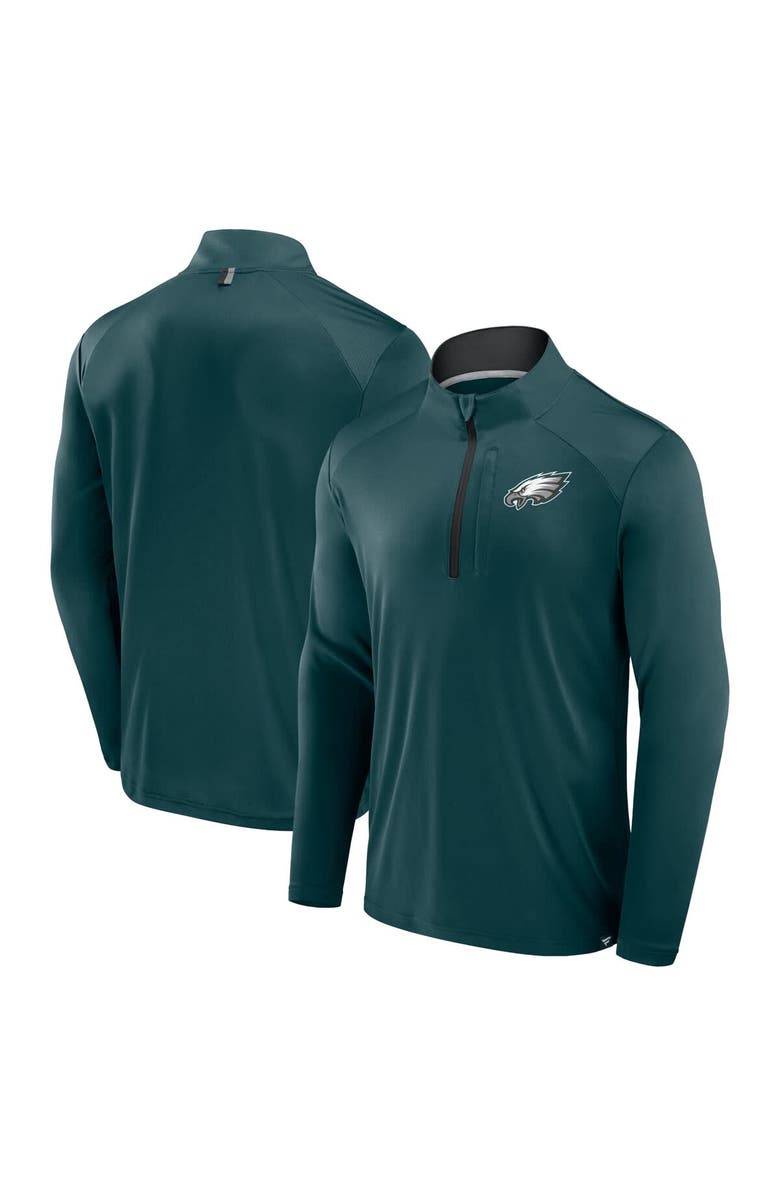 FANATICS Men's Fanatics Midnight Green Philadelphia Eagles Defender Long Sleeve Quarter-Zip Jacket, Main, color, Green